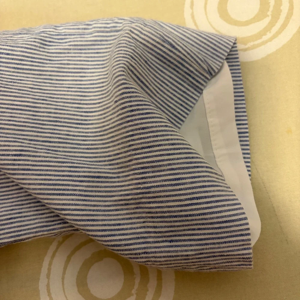 Banana Republic Avery Trousers Women 4 Blue White Seersucker Striped Linen Blend